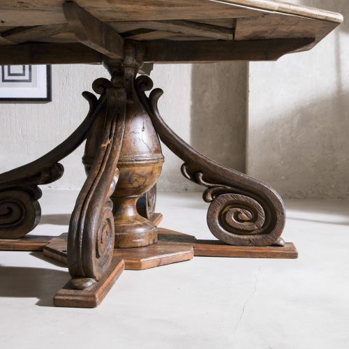 Mesa de comedor antigua de diseño octogonal - Tristan Domecq