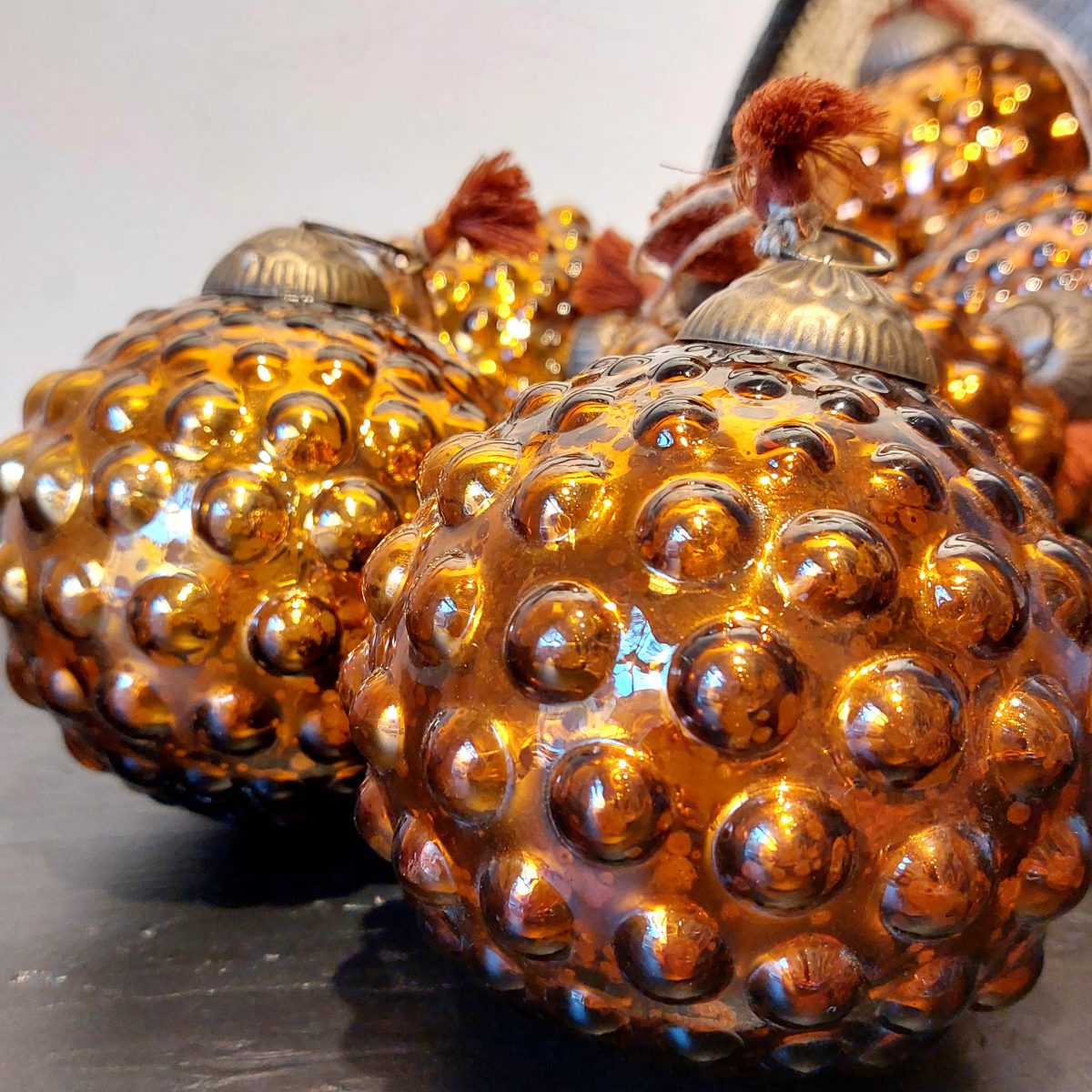 Adorno de Navidad bola cristal anaranjado - Imagen 3