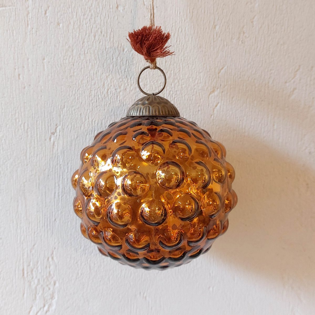 Adorno de Navidad bola cristal anaranjado