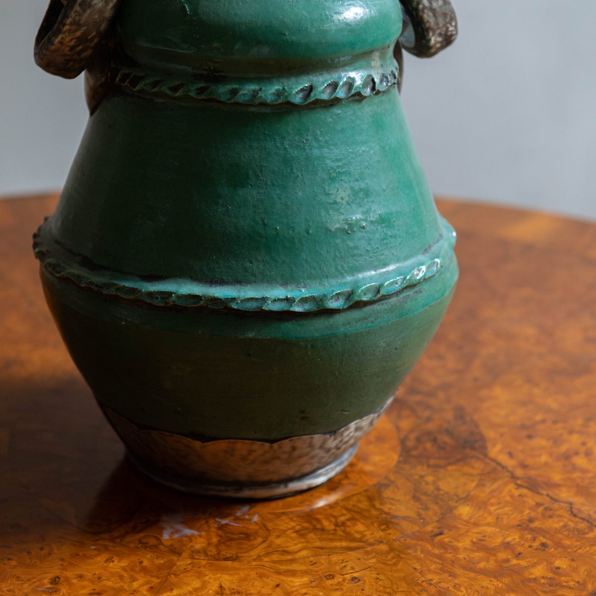 Vasija de cerámica procedente de Tamegroute verde - Imagen 3