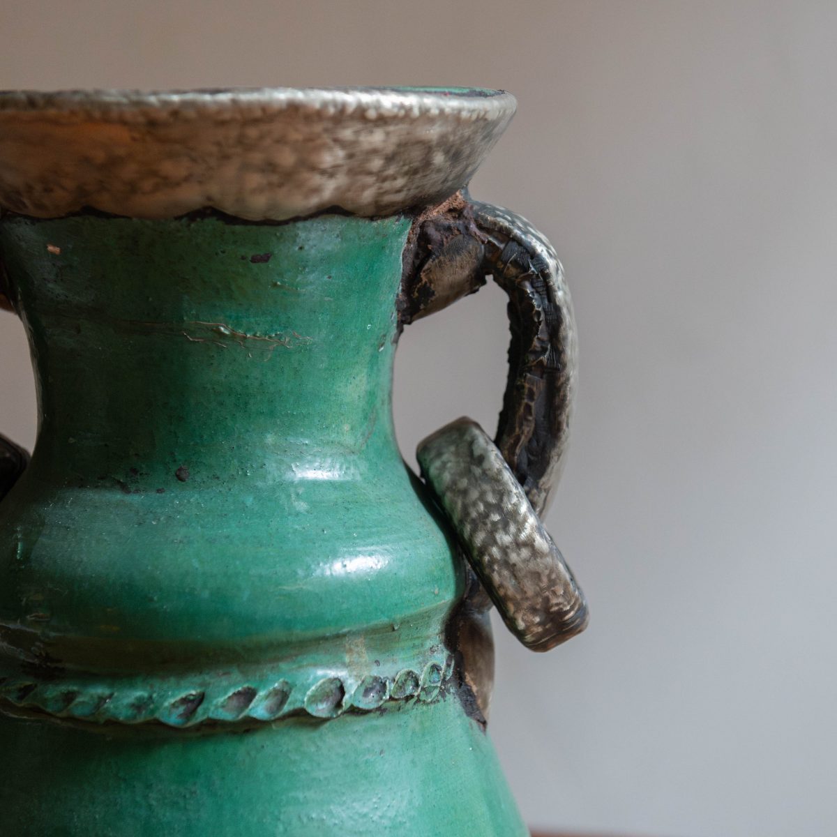 Vasija de cerámica procedente de Tamegroute verde - Imagen 4