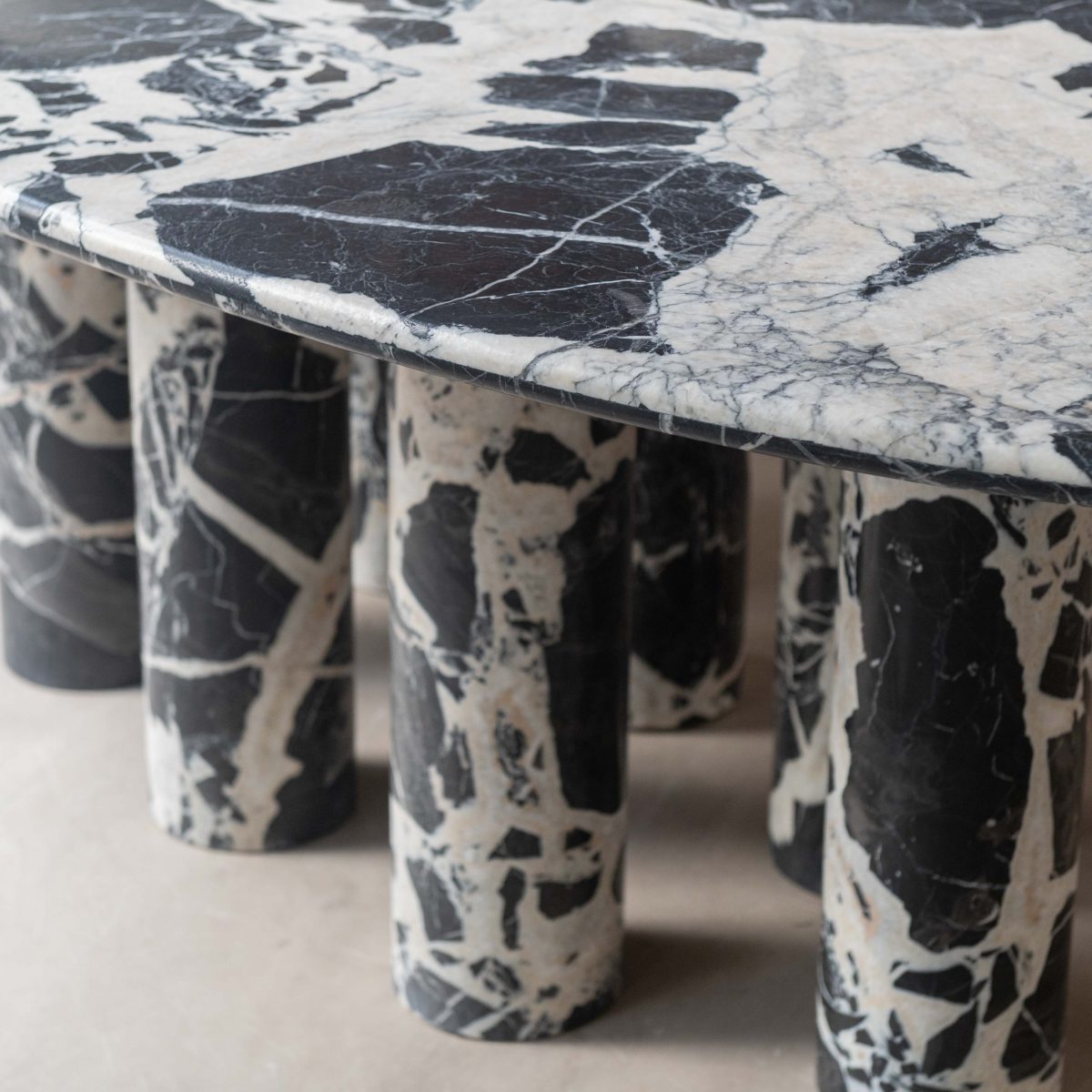 Mesa de comedor de mármol negro Napoleón - Imagen 4