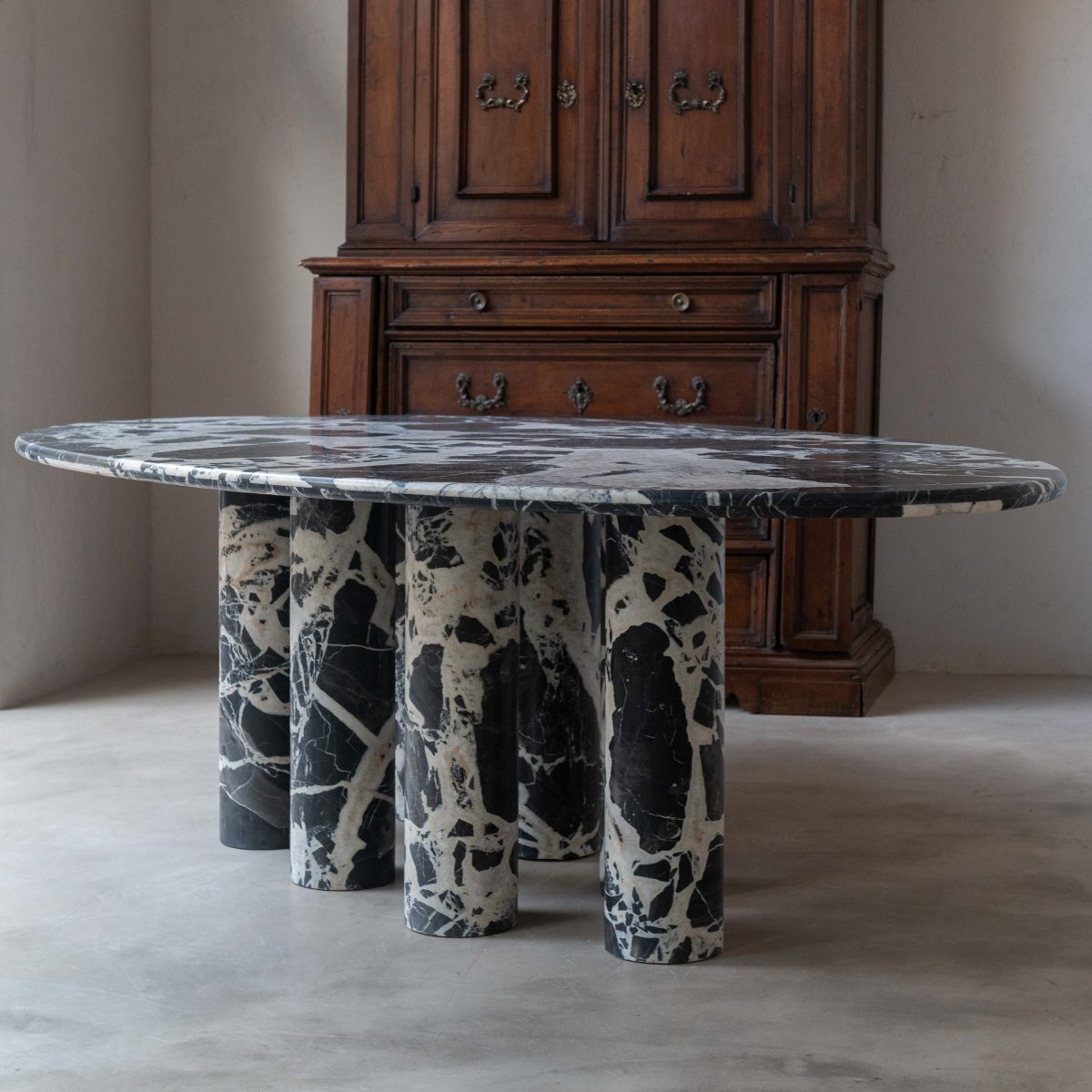 Mesa de comedor de mármol negro Napoleón - Imagen 10