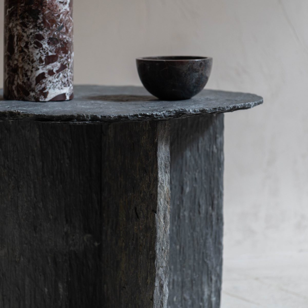 Pareja de mesas auxiliares pizarra vintage - Imagen 5