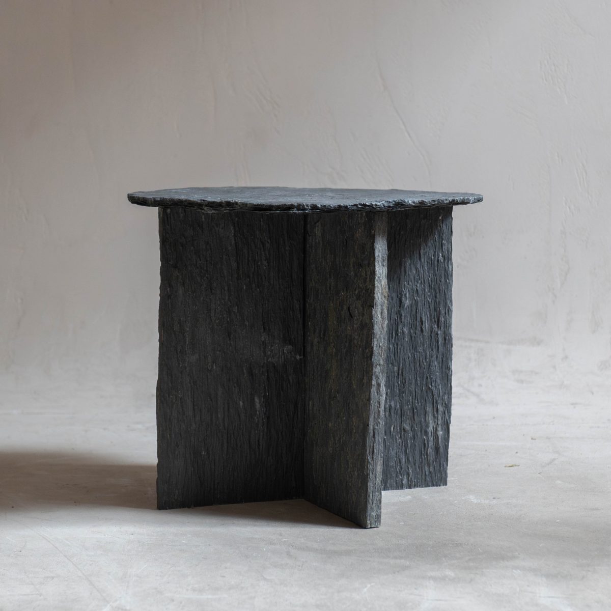 Pareja de mesas auxiliares pizarra vintage - Imagen 2