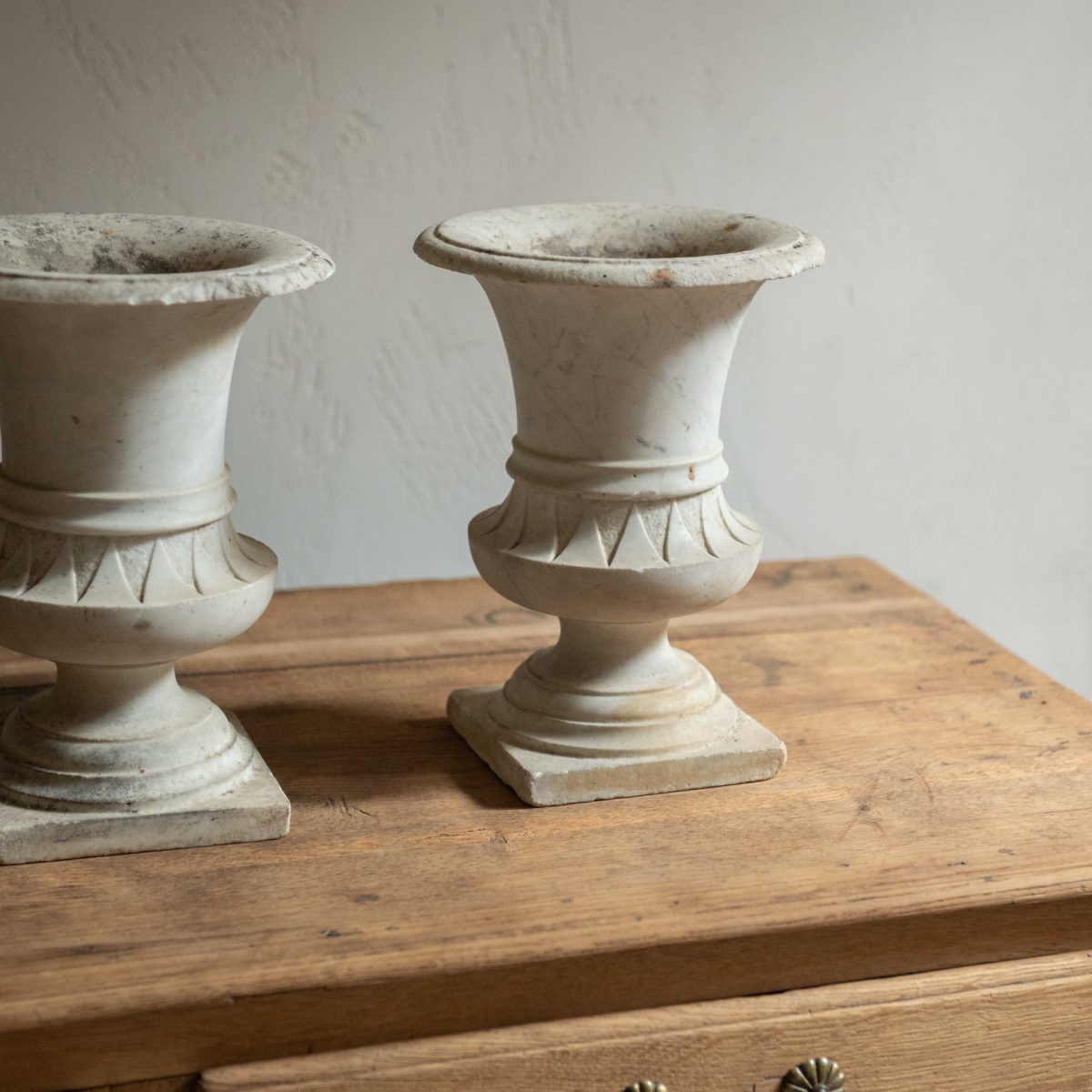 Pareja de copas de mármol antiguas - Imagen 4