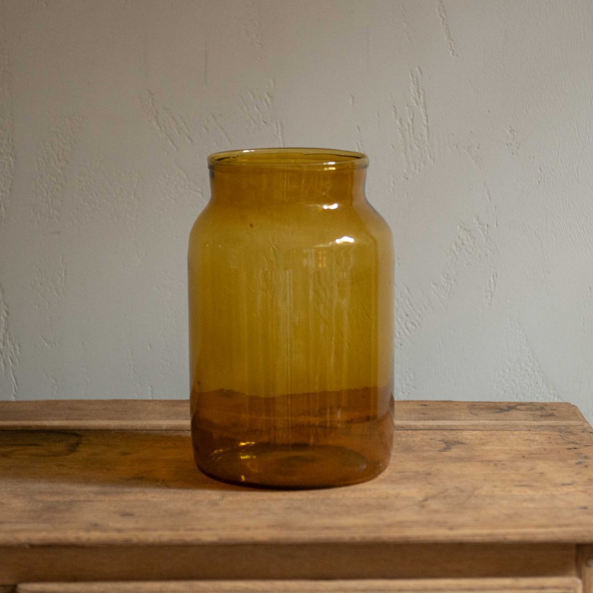 Jarrón vintage ámbar de vidrio soplado M