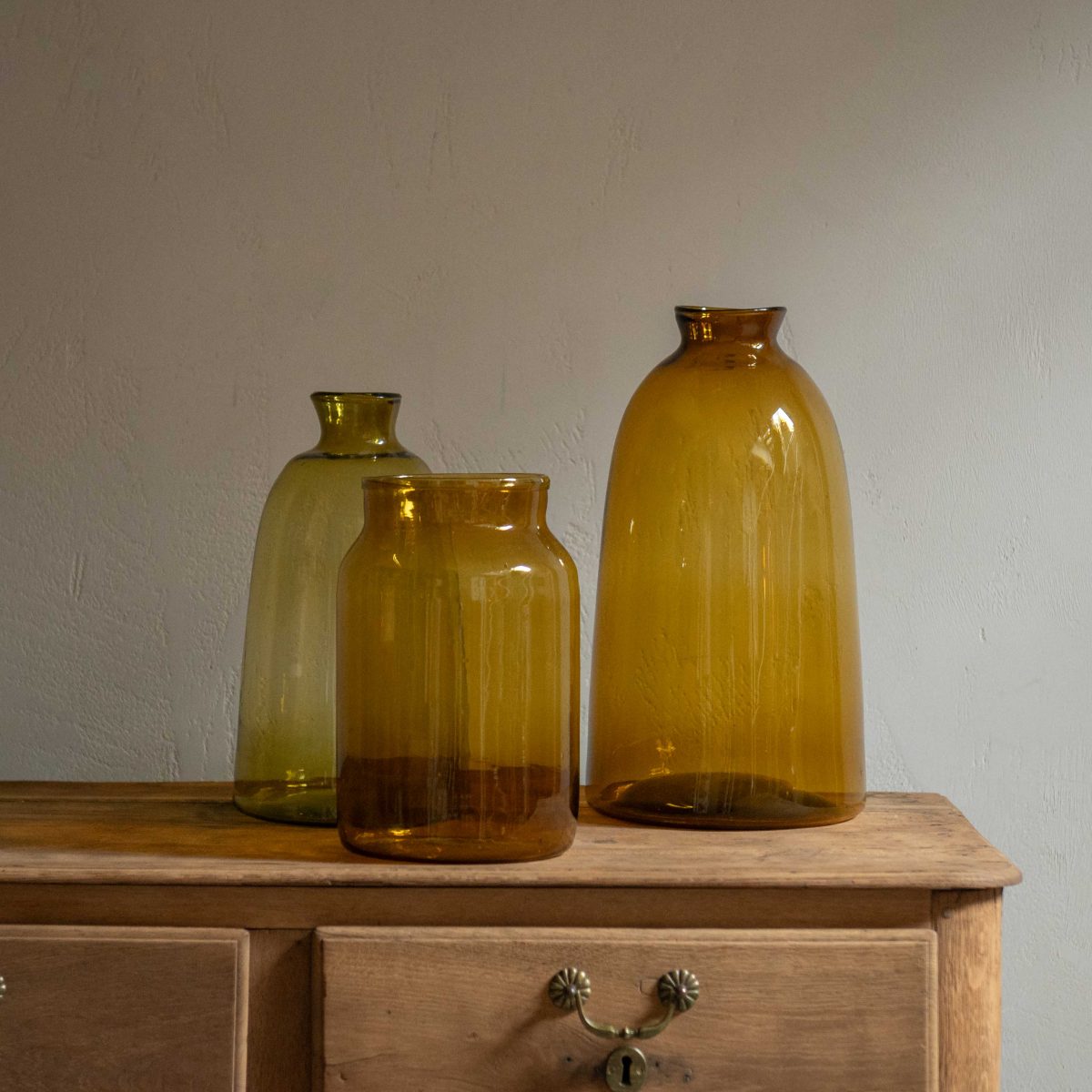 Jarrón vintage ámbar de vidrio soplado XL - Imagen 2