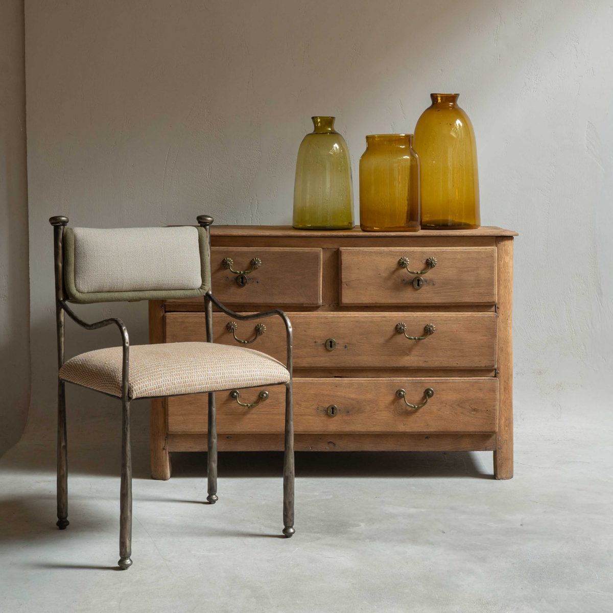 Jarrón vintage ámbar de vidrio soplado XL - Imagen 3