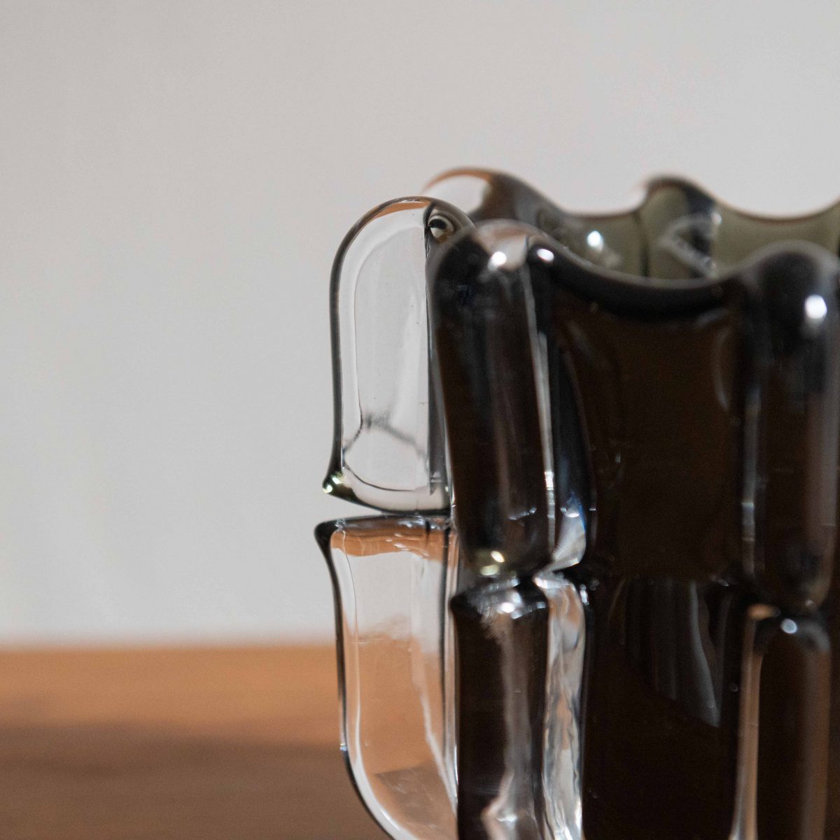 Portavelas de vidrio soplado gris - Imagen 5