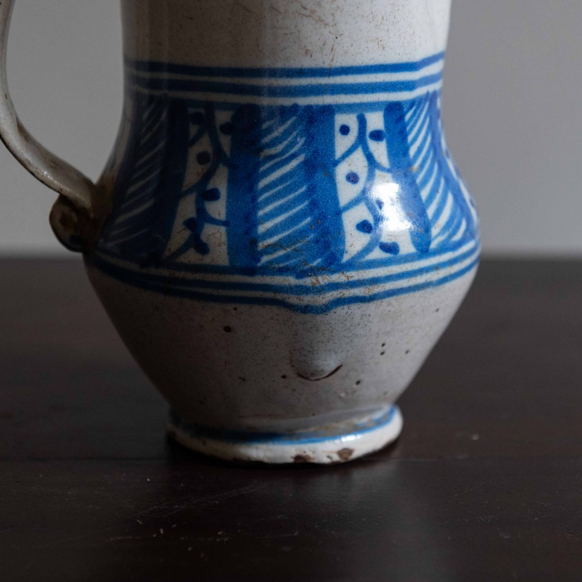 Jarra de cerámica levantina siglo XIX azul M - Imagen 5