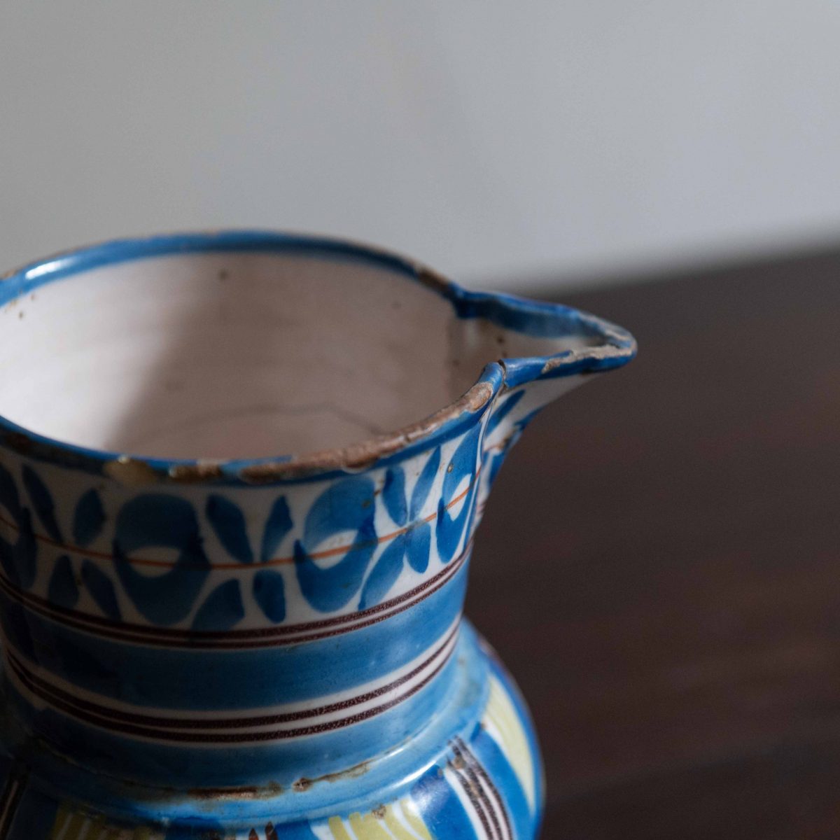 Jarra de cerámica levantina siglo XIX colores S - Imagen 3