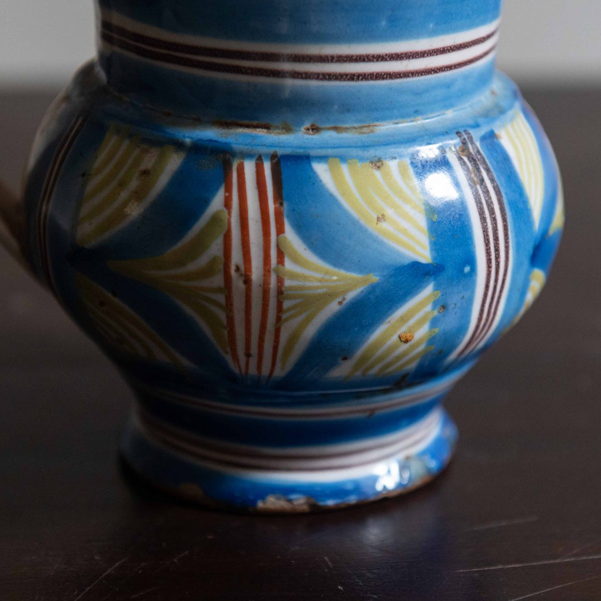 Jarra de cerámica levantina siglo XIX colores S - Imagen 5