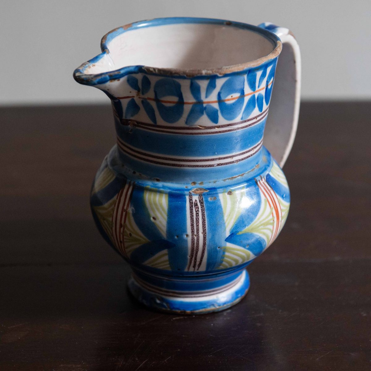 Jarra de cerámica levantina siglo XIX colores S - Imagen 6